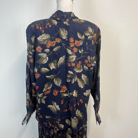 Evan Picone Woman Blouse & Skirt Set Women's Plus Size 16W Blue Berries Vintage - Picture 9 of 11